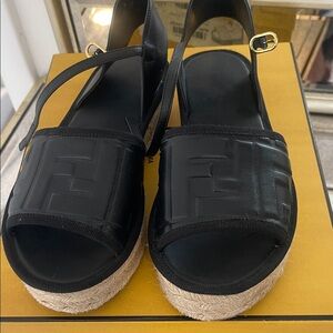 Black Leather Women's Sandals